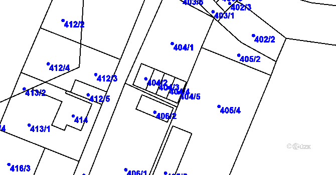 Parcela st. 404/4 v KÚ Holice v Čechách, Katastrální mapa