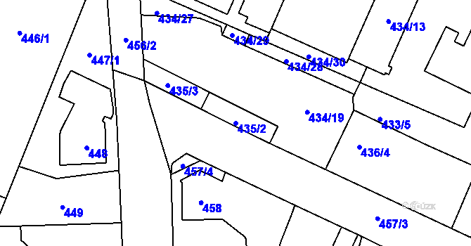 Parcela st. 435/2 v KÚ Holice v Čechách, Katastrální mapa