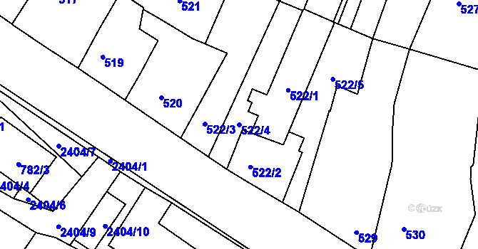 Parcela st. 522/4 v KÚ Holice v Čechách, Katastrální mapa