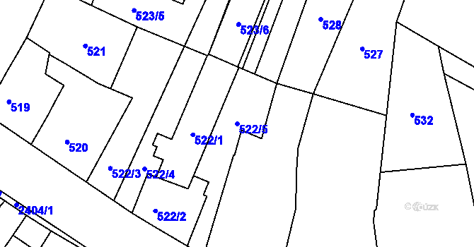 Parcela st. 522/5 v KÚ Holice v Čechách, Katastrální mapa