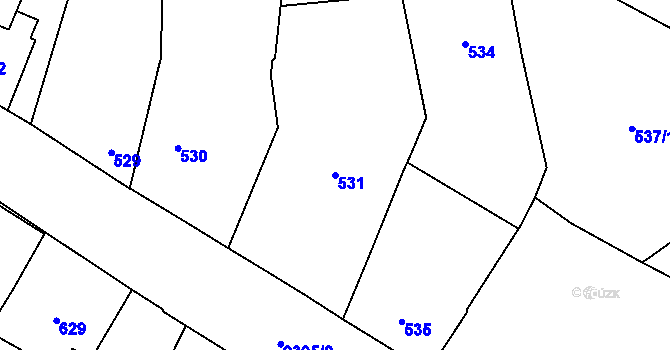 Parcela st. 531 v KÚ Holice v Čechách, Katastrální mapa