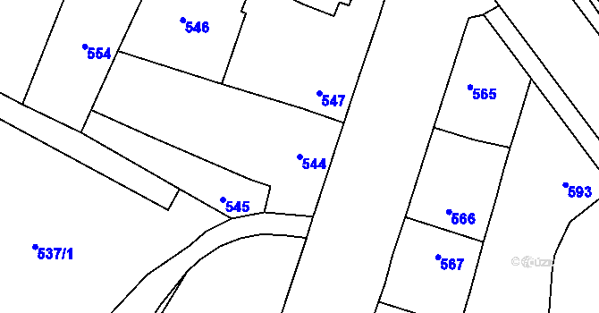 Parcela st. 544 v KÚ Holice v Čechách, Katastrální mapa