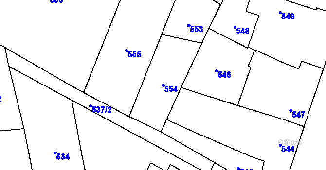 Parcela st. 554 v KÚ Holice v Čechách, Katastrální mapa