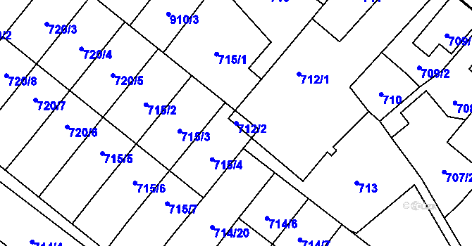 Parcela st. 712/2 v KÚ Holice v Čechách, Katastrální mapa