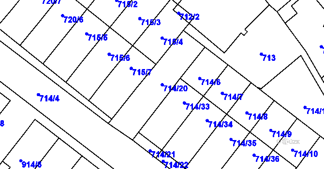 Parcela st. 714/20 v KÚ Holice v Čechách, Katastrální mapa