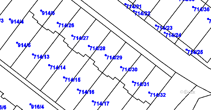 Parcela st. 714/29 v KÚ Holice v Čechách, Katastrální mapa