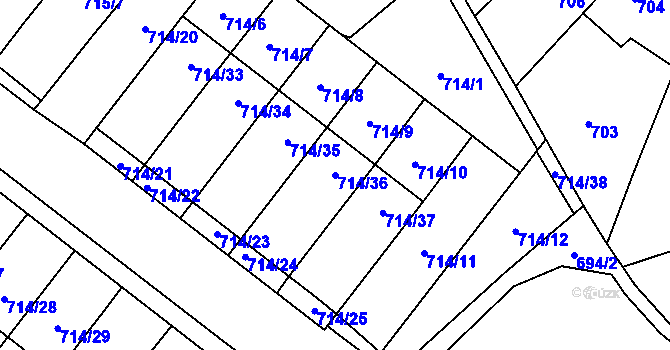 Parcela st. 714/36 v KÚ Holice v Čechách, Katastrální mapa
