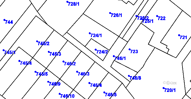 Parcela st. 724/2 v KÚ Holice v Čechách, Katastrální mapa