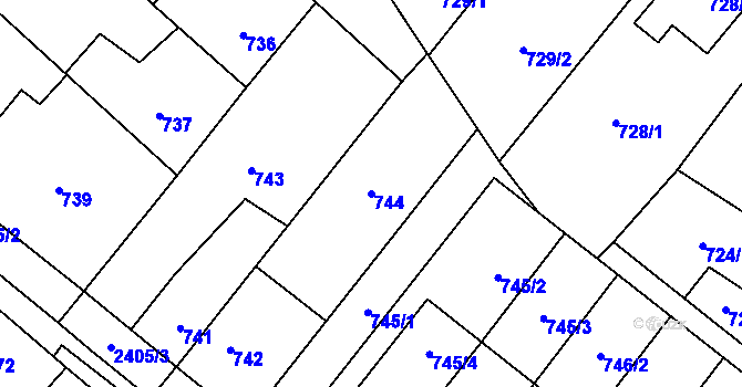 Parcela st. 744 v KÚ Holice v Čechách, Katastrální mapa