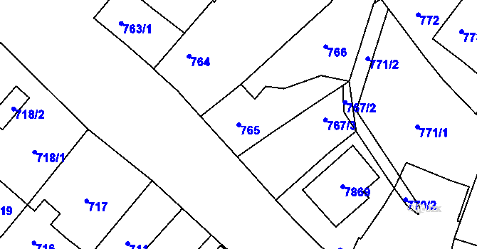 Parcela st. 765 v KÚ Holice v Čechách, Katastrální mapa