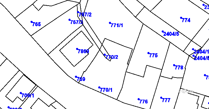 Parcela st. 770/2 v KÚ Holice v Čechách, Katastrální mapa