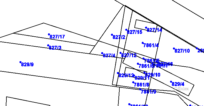 Parcela st. 827/4 v KÚ Holice v Čechách, Katastrální mapa