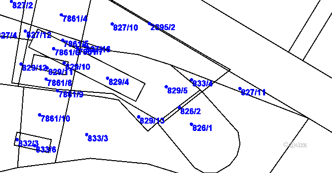 Parcela st. 829/5 v KÚ Holice v Čechách, Katastrální mapa