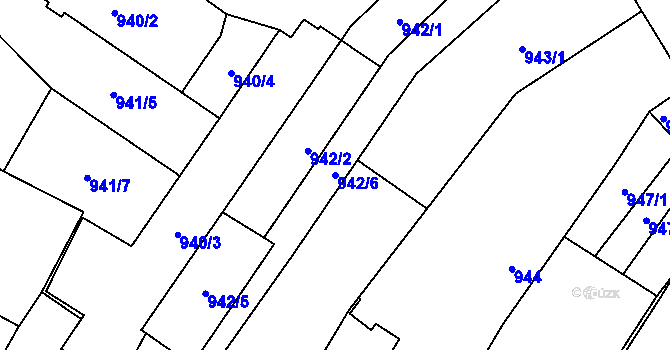 Parcela st. 942/6 v KÚ Holice v Čechách, Katastrální mapa