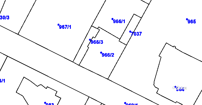 Parcela st. 966/2 v KÚ Holice v Čechách, Katastrální mapa