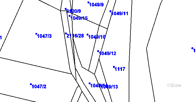 Parcela st. 1049/12 v KÚ Holice v Čechách, Katastrální mapa