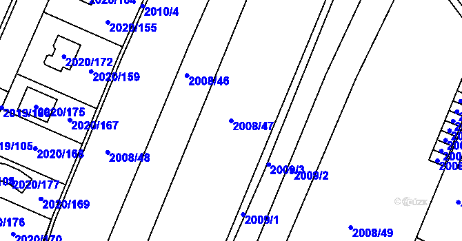 Parcela st. 2008/47 v KÚ Holice v Čechách, Katastrální mapa