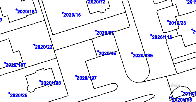 Parcela st. 2020/46 v KÚ Holice v Čechách, Katastrální mapa