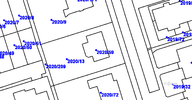Parcela st. 2020/59 v KÚ Holice v Čechách, Katastrální mapa