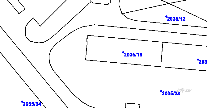 Parcela st. 2035/18 v KÚ Holice v Čechách, Katastrální mapa