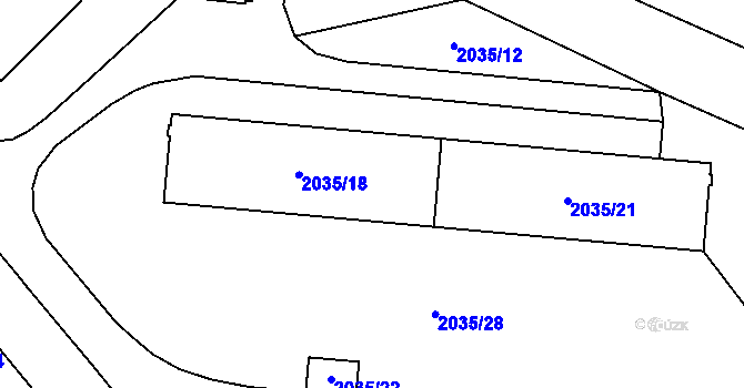 Parcela st. 2035/19 v KÚ Holice v Čechách, Katastrální mapa