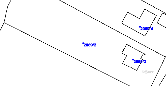 Parcela st. 2069/2 v KÚ Holice v Čechách, Katastrální mapa
