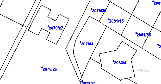Parcela st. 2078/3 v KÚ Holice v Čechách, Katastrální mapa