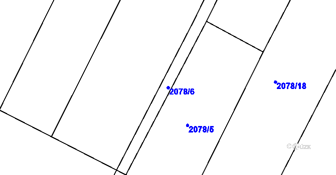 Parcela st. 2078/6 v KÚ Holice v Čechách, Katastrální mapa