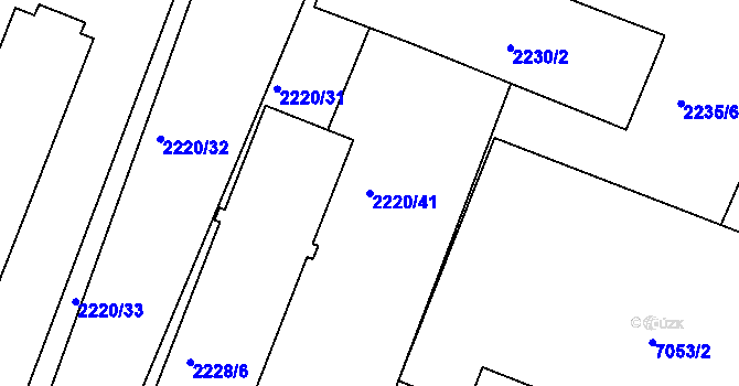 Parcela st. 2220/41 v KÚ Holice v Čechách, Katastrální mapa