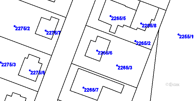 Parcela st. 2265/6 v KÚ Holice v Čechách, Katastrální mapa