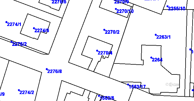 Parcela st. 2270/4 v KÚ Holice v Čechách, Katastrální mapa
