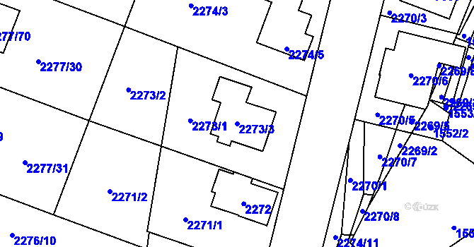 Parcela st. 2273/3 v KÚ Holice v Čechách, Katastrální mapa