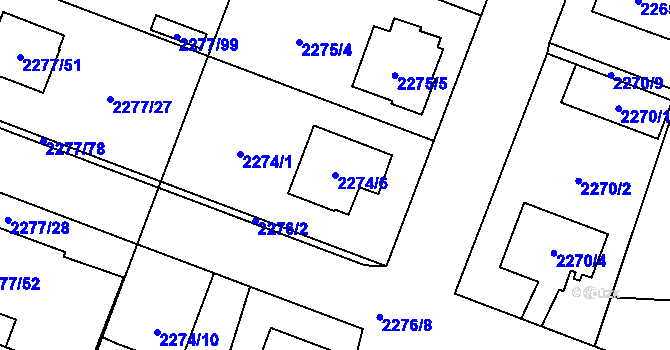 Parcela st. 2274/6 v KÚ Holice v Čechách, Katastrální mapa