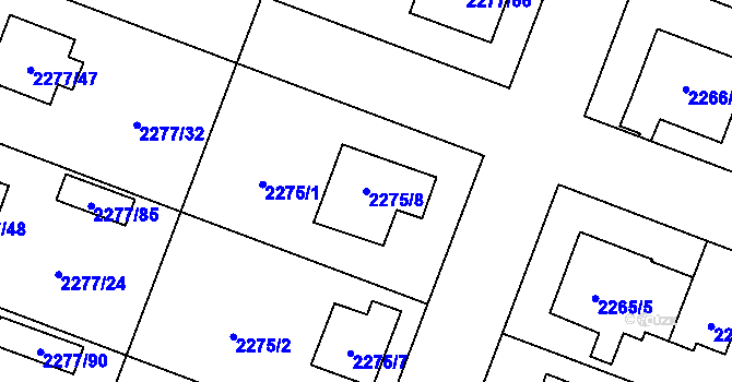 Parcela st. 2275/8 v KÚ Holice v Čechách, Katastrální mapa