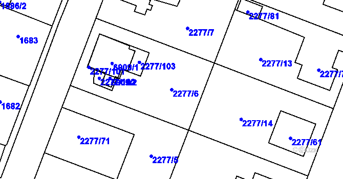 Parcela st. 2277/6 v KÚ Holice v Čechách, Katastrální mapa