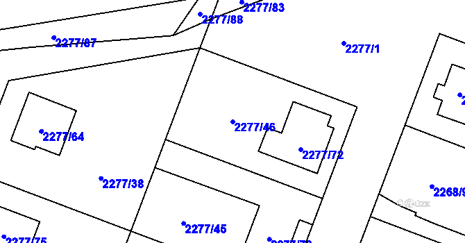 Parcela st. 2277/46 v KÚ Holice v Čechách, Katastrální mapa