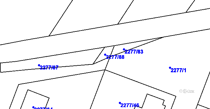 Parcela st. 2277/88 v KÚ Holice v Čechách, Katastrální mapa