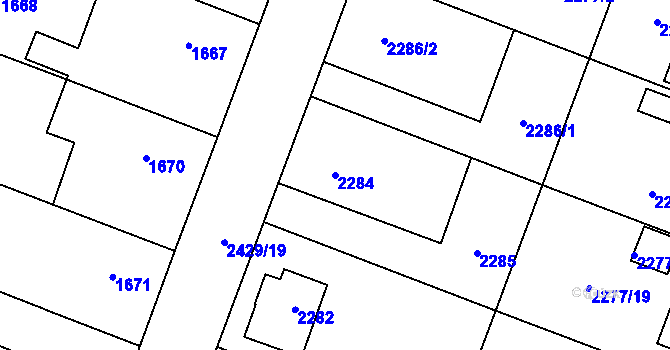 Parcela st. 2284 v KÚ Holice v Čechách, Katastrální mapa
