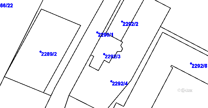 Parcela st. 2292/3 v KÚ Holice v Čechách, Katastrální mapa