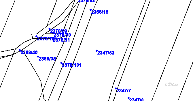 Parcela st. 2347/53 v KÚ Holice v Čechách, Katastrální mapa