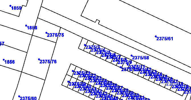 Parcela st. 2375/5 v KÚ Holice v Čechách, Katastrální mapa