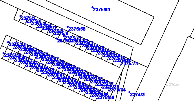 Parcela st. 2375/17 v KÚ Holice v Čechách, Katastrální mapa