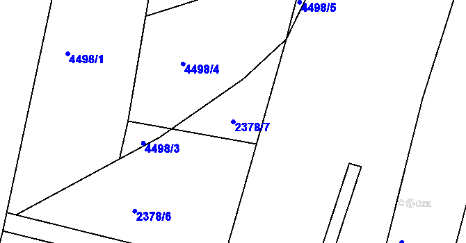 Parcela st. 2378/7 v KÚ Holice v Čechách, Katastrální mapa