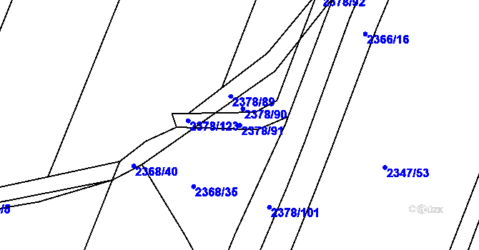 Parcela st. 2378/91 v KÚ Holice v Čechách, Katastrální mapa