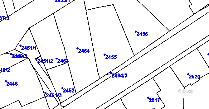 Parcela st. 2455 v KÚ Holice v Čechách, Katastrální mapa