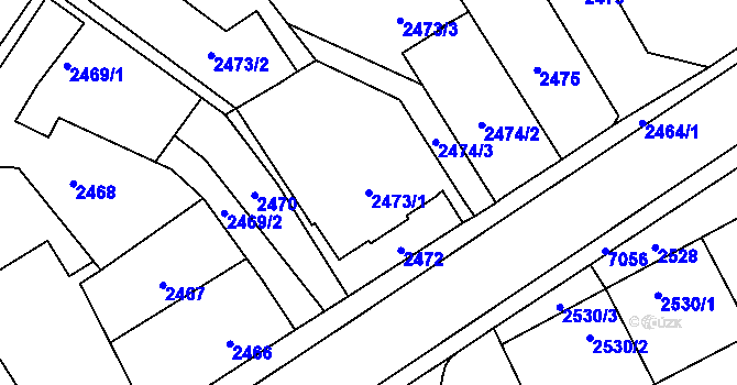 Parcela st. 2473/1 v KÚ Holice v Čechách, Katastrální mapa