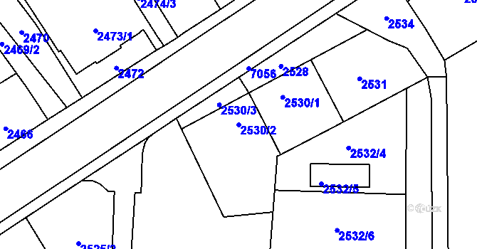 Parcela st. 2530/2 v KÚ Holice v Čechách, Katastrální mapa
