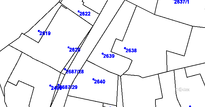Parcela st. 2639 v KÚ Holice v Čechách, Katastrální mapa