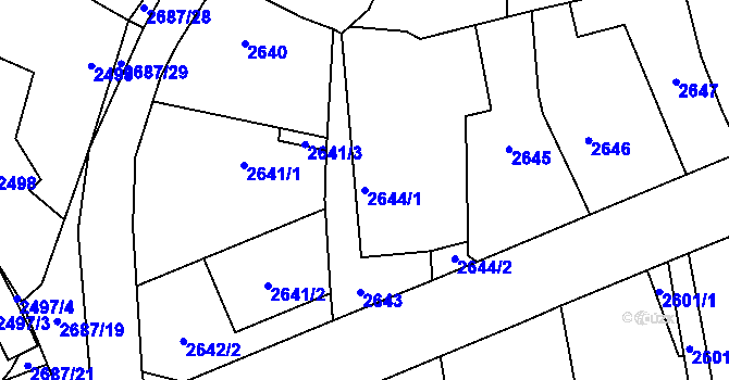Parcela st. 2644/1 v KÚ Holice v Čechách, Katastrální mapa