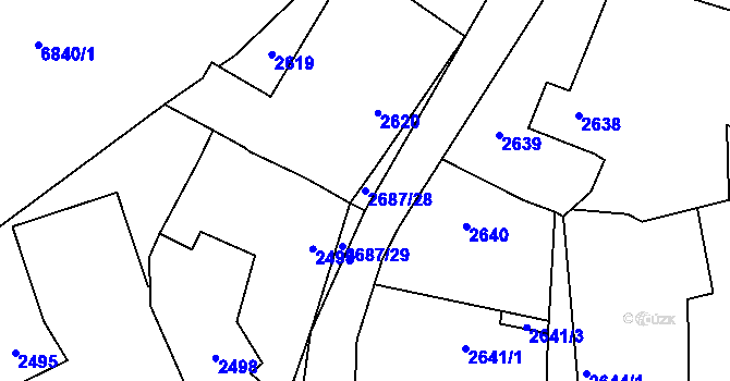 Parcela st. 2687/28 v KÚ Holice v Čechách, Katastrální mapa